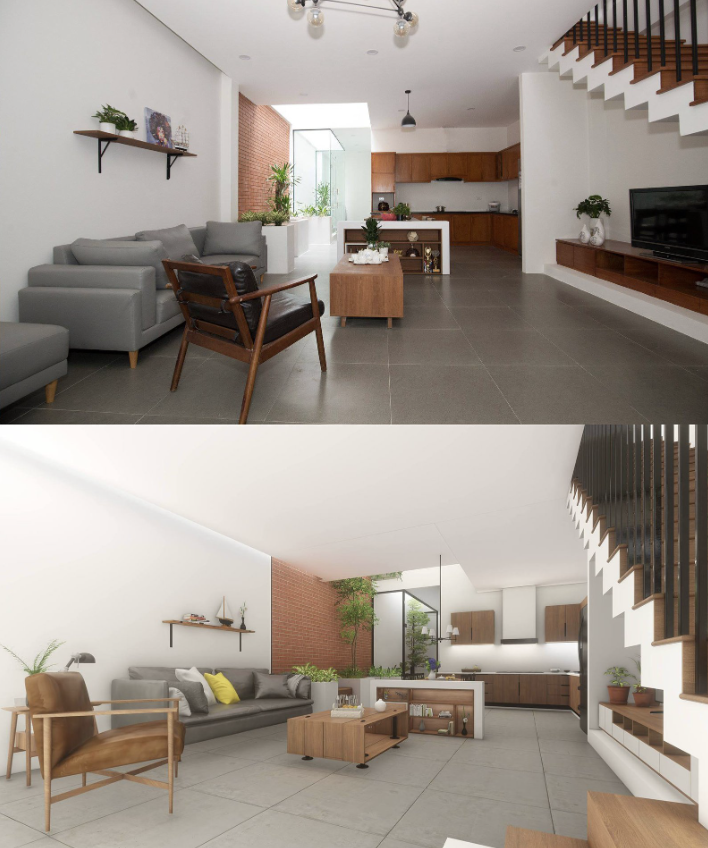 Hình ảnh thiết kế 3D & hình ảnh thực tế